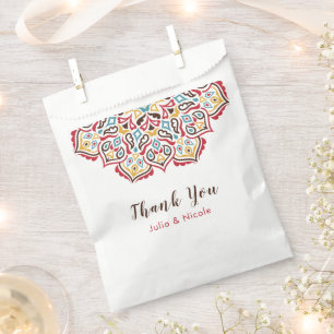 Bolsa De Papel Boda del patrón de Mandala geométrica clásica