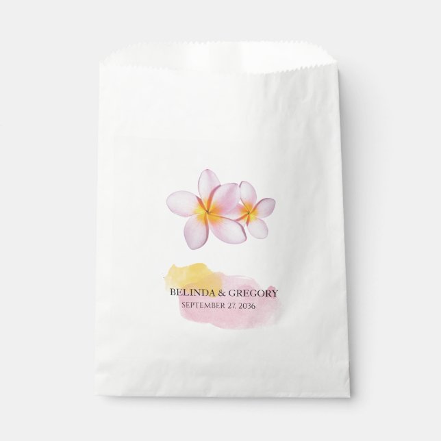 Bolsa De Papel Boda del Plumeria Frangipani Tropical (Anverso)