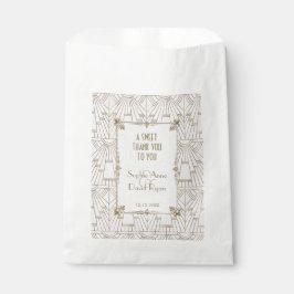 Bolsa De Papel Boda del Royal Fleur-de-Lis Art Deco Gold White 20