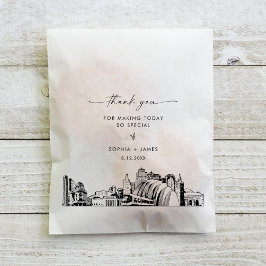 Bolsa De Papel Boda del Skyline de Kansas City Gracias Por Favore