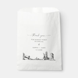 Bolsa De Papel Boda del Skyline de la ciudad de Nueva York Gracia