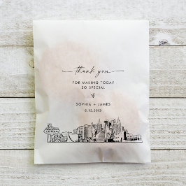 Bolsa De Papel Boda del Skyline de Las Vegas Gracias Por Favorece