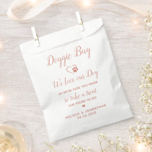 Bolsa De Papel Boda Doggie Personaliza los Tratamientos Rosa Masc