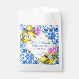 Bolsa De Papel Boda ducha de novia favorece los azulejos azules l
