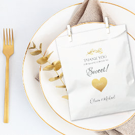 Bolsa De Papel Boda Dulce del Día del Corazón Oro