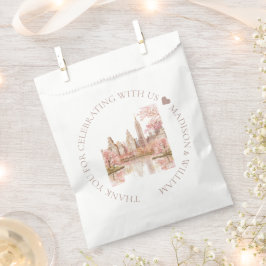 Bolsa De Papel Boda Dusty Pink Watercolor NYC Personalizado