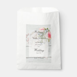 Bolsa De Papel Boda editable de flor de primavera romántica