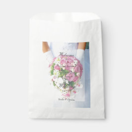 Bolsa De Papel Boda editable de flores de encaje de novia