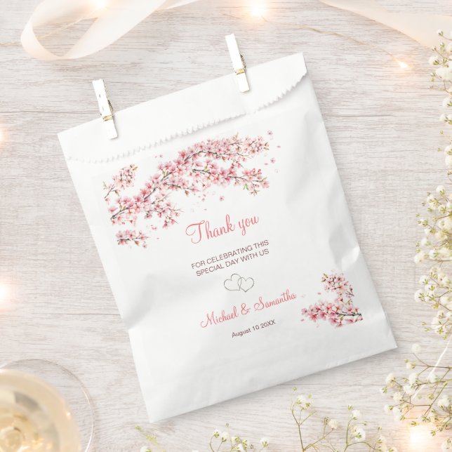 Bolsa De Papel Boda elegante de flor de cerezo (Cortado)