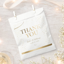 Bolsa De Papel Boda Elegante de Oro Gracias