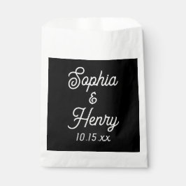 Bolsa De Papel Boda elegante guión de la tipografía moderna negra