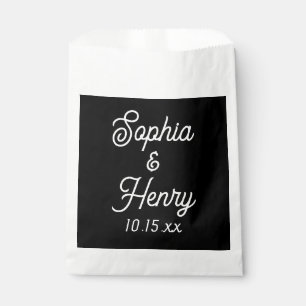 Bolsa De Papel Boda elegante guión de la tipografía moderna negra