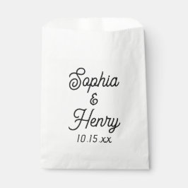 Bolsa De Papel Boda elegante guión de la tipografía moderna negra