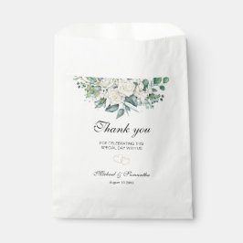 Bolsa De Papel Boda Elegante Rosa Blanca y Lilies