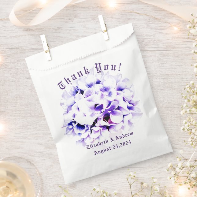 Bolsa De Papel Boda Elegantes Violetas (Cortado)