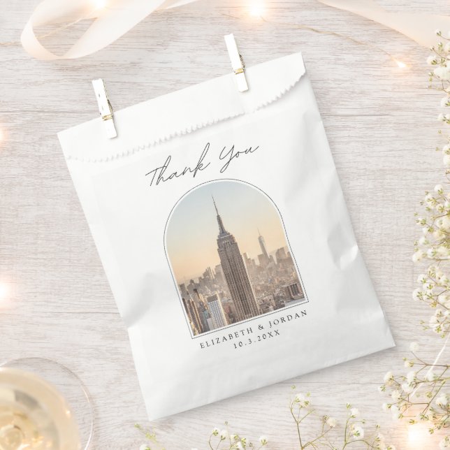 Bolsa De Papel Boda Empire State de NYC. Foto Gracias (Cortado)