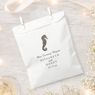 Bolsa De Papel Boda en la playa de Clay Seahorse