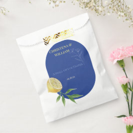 Bolsa De Papel Boda Encantada de Flor de Limón Azul
