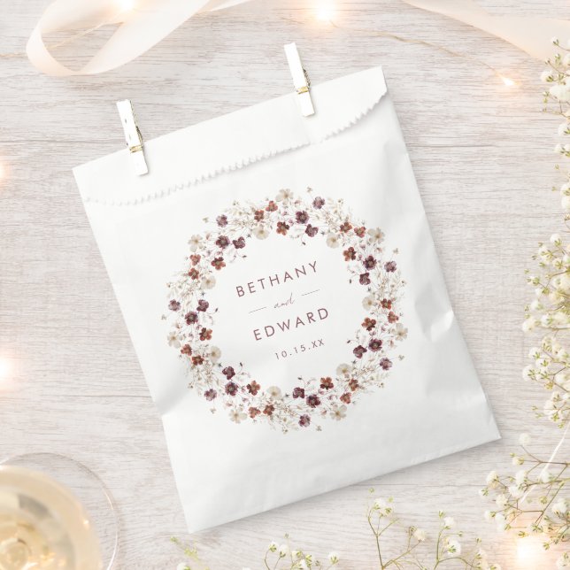 Bolsa De Papel Boda Fall Wildflower (Cortado)