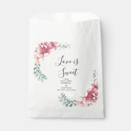 Bolsa De Papel Boda Flor de Rosa Rubor