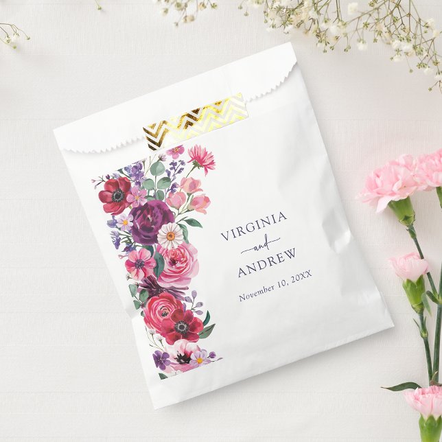 Bolsa De Papel Boda floral audaz (Bold Floral Wedding Favor Bag by Painted Paperie
)