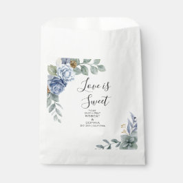 Bolsa De Papel Boda Floral Azul Dusty