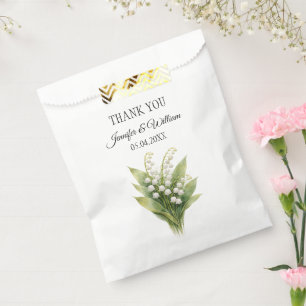 Bolsa De Papel Boda floral blanca de lirio del valle