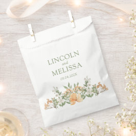 Bolsa De Papel Boda floral blanco y de color blanco