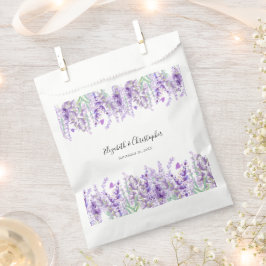 Bolsa De Papel Boda floral botánica lavanda púrpura verde