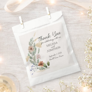 Bolsa De Papel Boda floral botánica vintage en miniatura