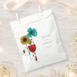 Bolsa De Papel Boda floral contemporáneo Art Noveau