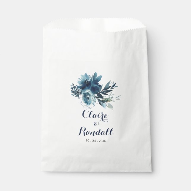 Bolsa De Papel Boda floral de acuarela clásica (Anverso)