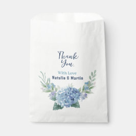 Bolsa De Papel Boda floral de acuarela de Hortensia Azul
