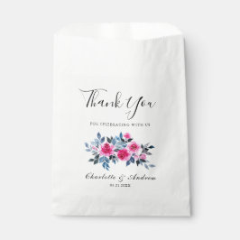 Bolsa De Papel Boda Floral de acuarela romántica gracias