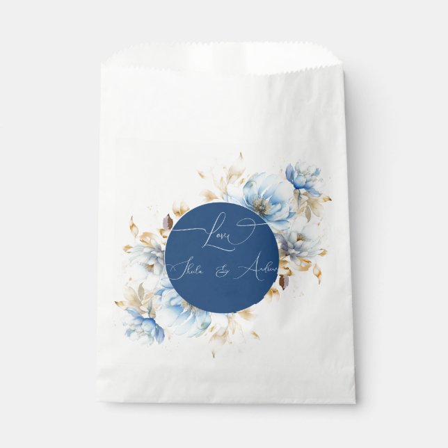 Bolsa De Papel Boda floral de Blue Romance (Anverso)