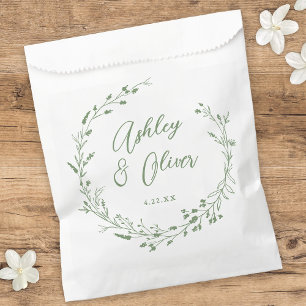 Bolsa De Papel Boda floral de flores silvestres rusas Boho Sage G
