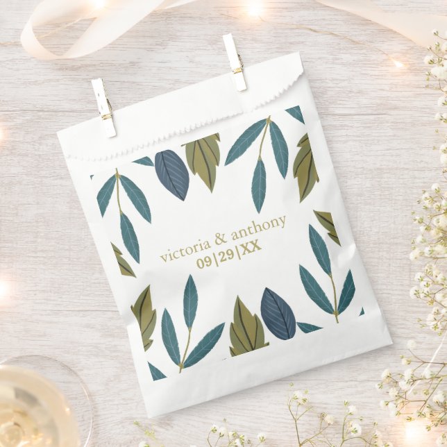 Bolsa De Papel Boda floral de hojas rusas (Cortado)