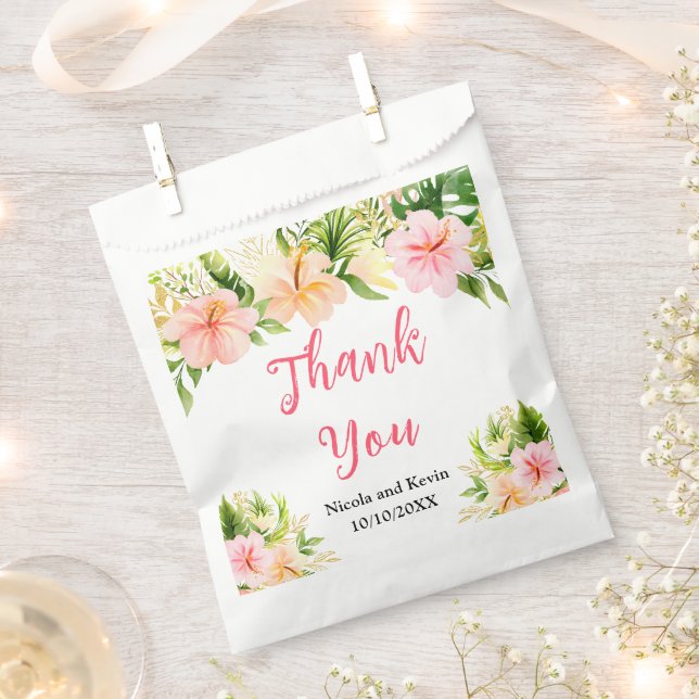 Bolsa De Papel Boda Floral de la Jungla Tropical (Cortado)