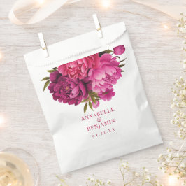Bolsa De Papel Boda floral de la peonía magenta