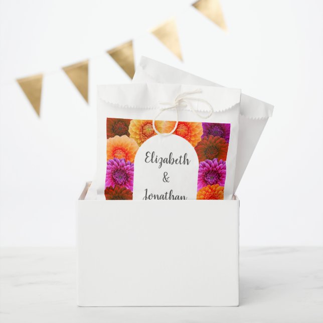 Bolsa De Papel Boda floral de otoño con dalias (Fiesta)