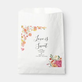 Bolsa De Papel Boda floral de verano rosa y naranja