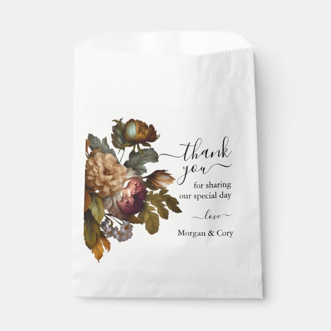 Bolsa De Papel Boda floral del viejo mundo (Anverso)