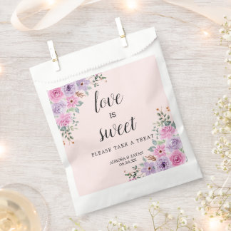 Bolsa De Papel Boda floral elegante de acuarela rosa