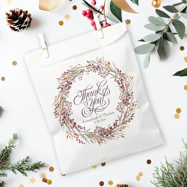 Bolsa De Papel Boda floral estacional roja escarlata (Subido por el creador)