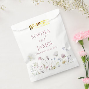 Bolsa De Papel Boda Floral Flores de Flor Silvestre Elegante