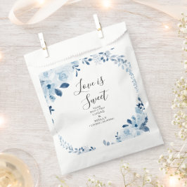 Bolsa De Papel Boda floral francesa azul moderna