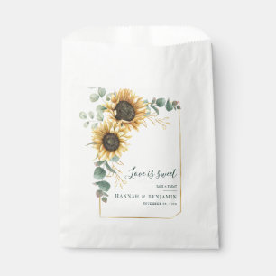 Bolsa De Papel Boda Floral Girasol Eucalipto