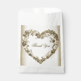 Bolsa De Papel Boda Floral Golden Ornate Frame Elegante