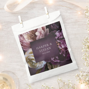 Bolsa De Papel Boda floral maximalista elegante de color púrpura
