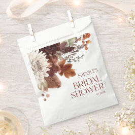 Bolsa De Papel Boda Floral Otoño Burgundy Enamorarse Brown Bridal